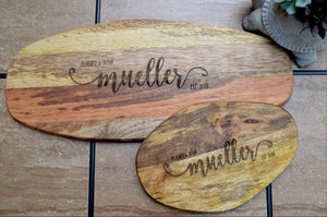 Personalized Engraved Cutting Board Set of 2
