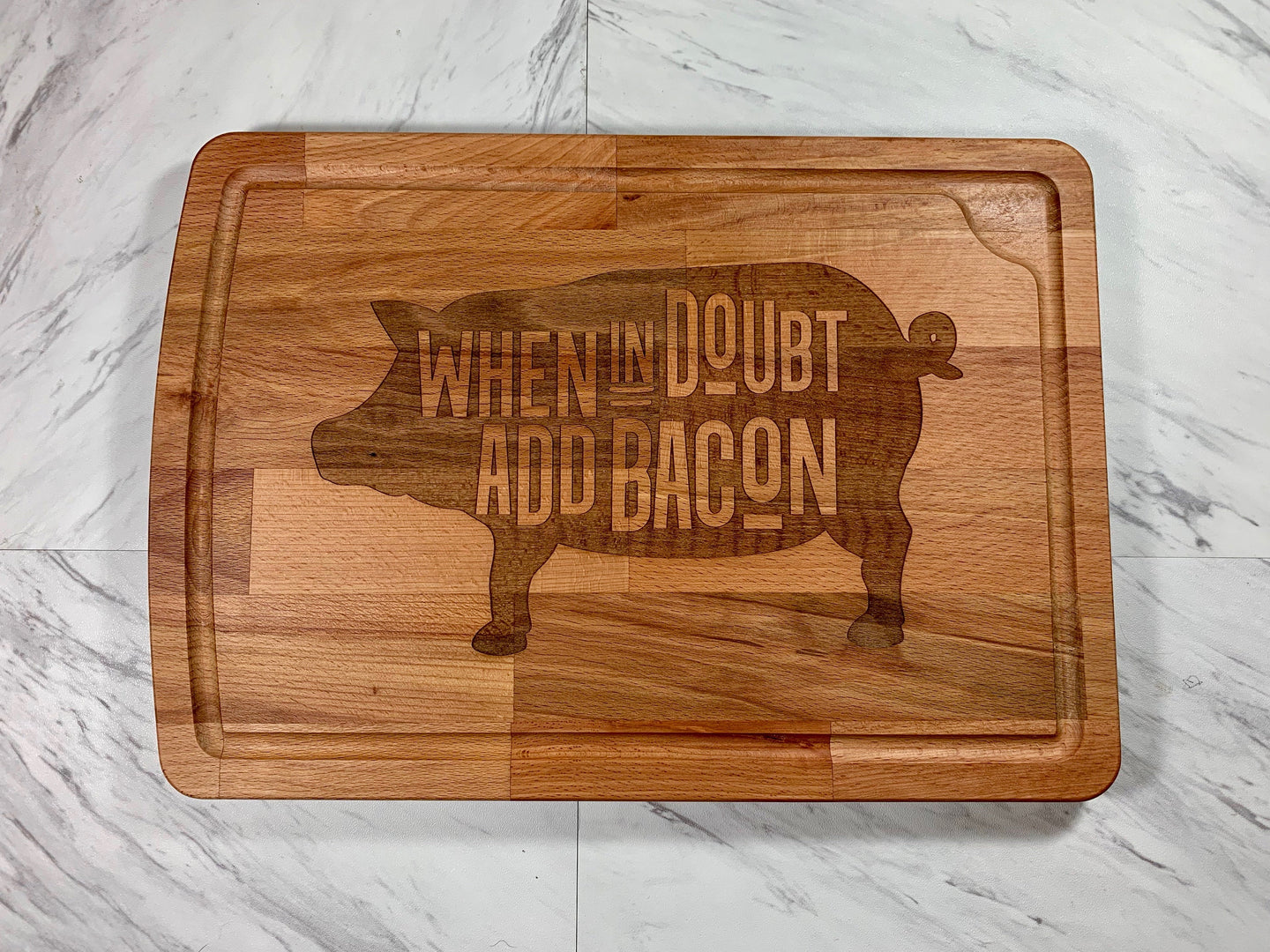 When In Doubt Add Bacon Cutting Board