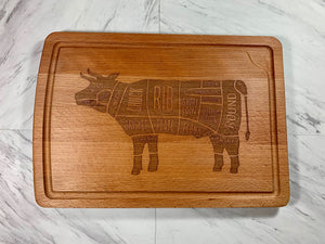Butcher Cuts (COW) Laser Engraved Cutting Board