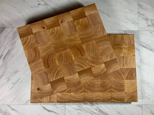 End Grain Cutting Board - Hevea Wood