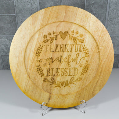 Thankful, Grateful, Blessed Charger Plate